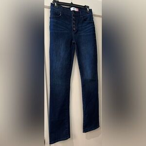 Cabi Jeans Style # 4327 Button Fly Straight Dark Wash Blue Indigo Denim, Size 2